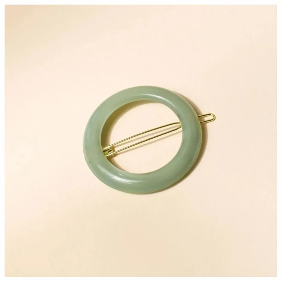 Hot Bachca Barrette ronde Opaline | Vert d'eau