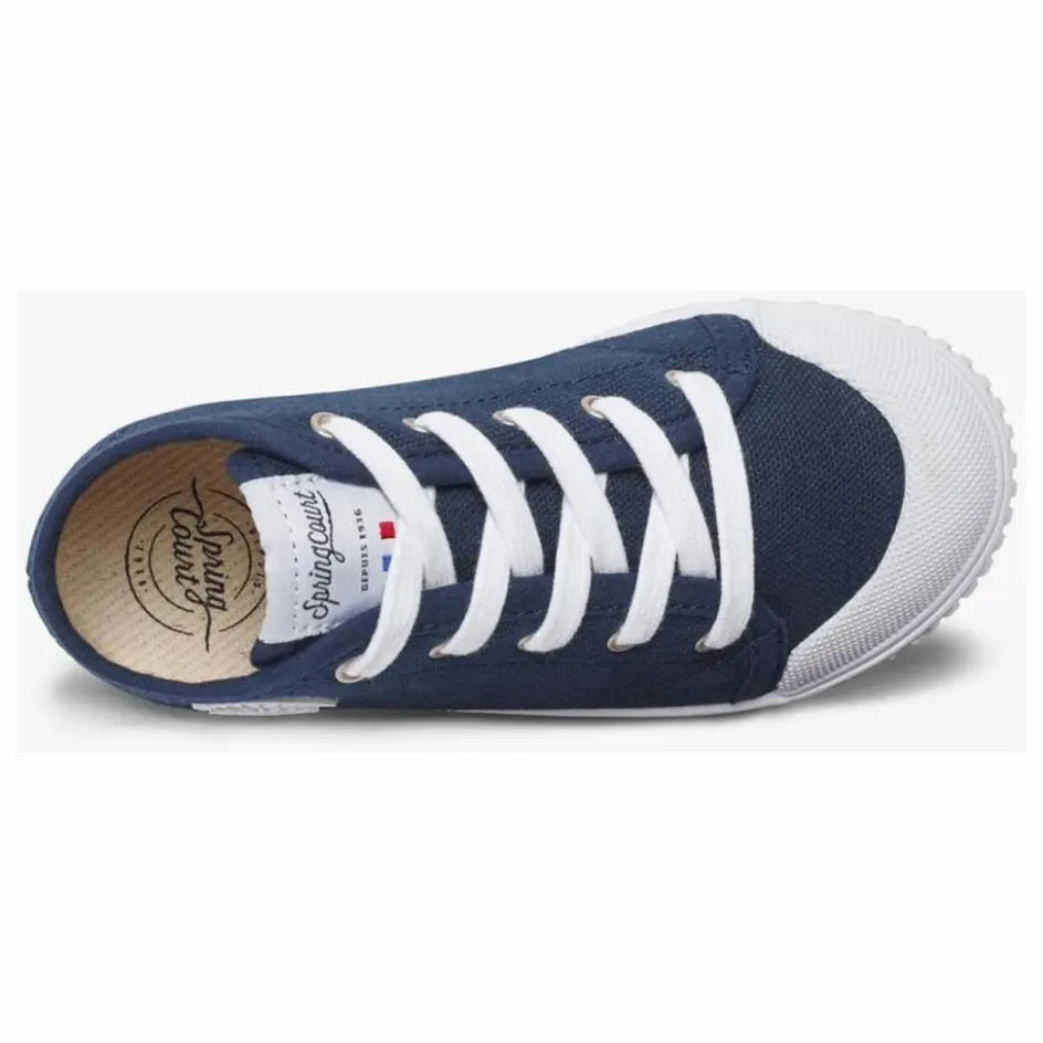 Sale Spring Court Baskets Montantes Zip B2 Canvas | Bleu marine