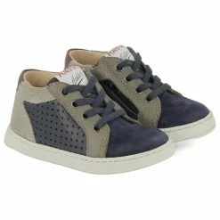Outlet Pom d'Api Baskets Mousse Lace Perfo Velours | Bleu marine