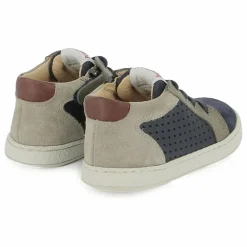 Outlet Pom d'Api Baskets Mousse Lace Perfo Velours | Bleu marine