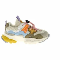 Flower Mountain Baskets Yamano 3 Lacets Cuir Eco et Teddy ||Enfant Baskets|Baskets
