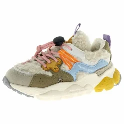Flower Mountain Baskets Yamano 3 Lacets Cuir Eco et Teddy ||Enfant Baskets|Baskets