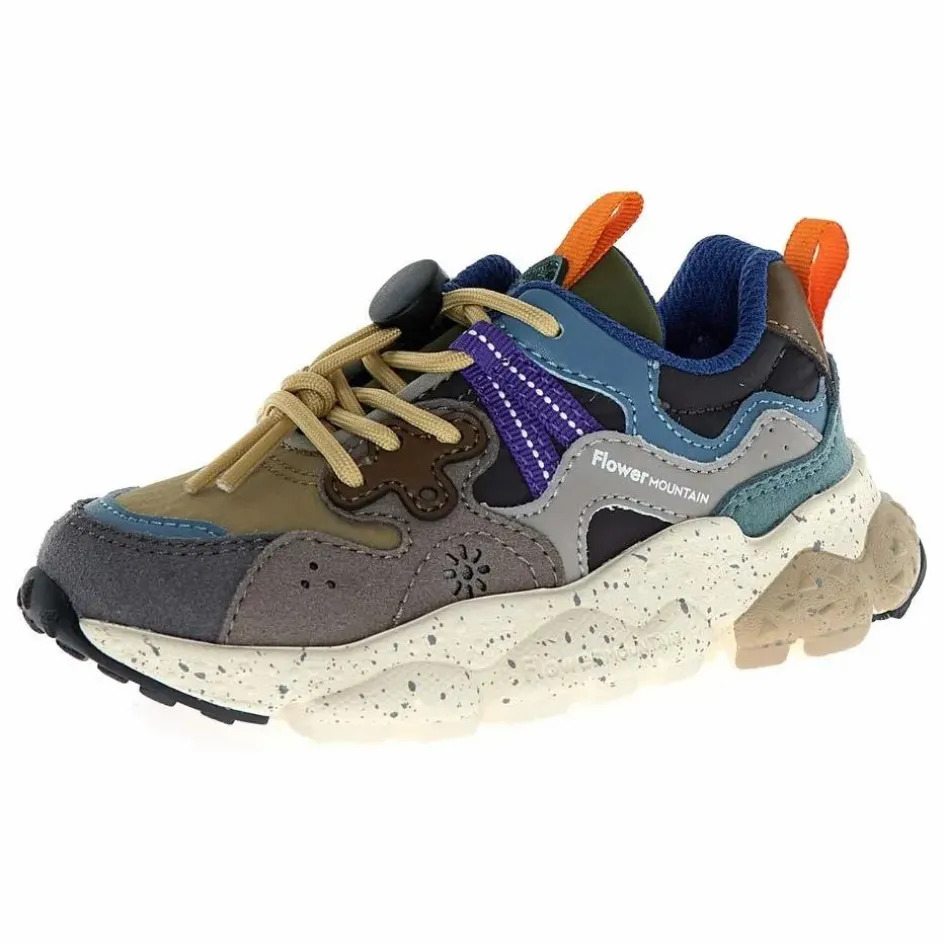 Flower Mountain Baskets Yamano 3 Lacets Cuir Eco et Nylon ||Enfant Baskets|Baskets