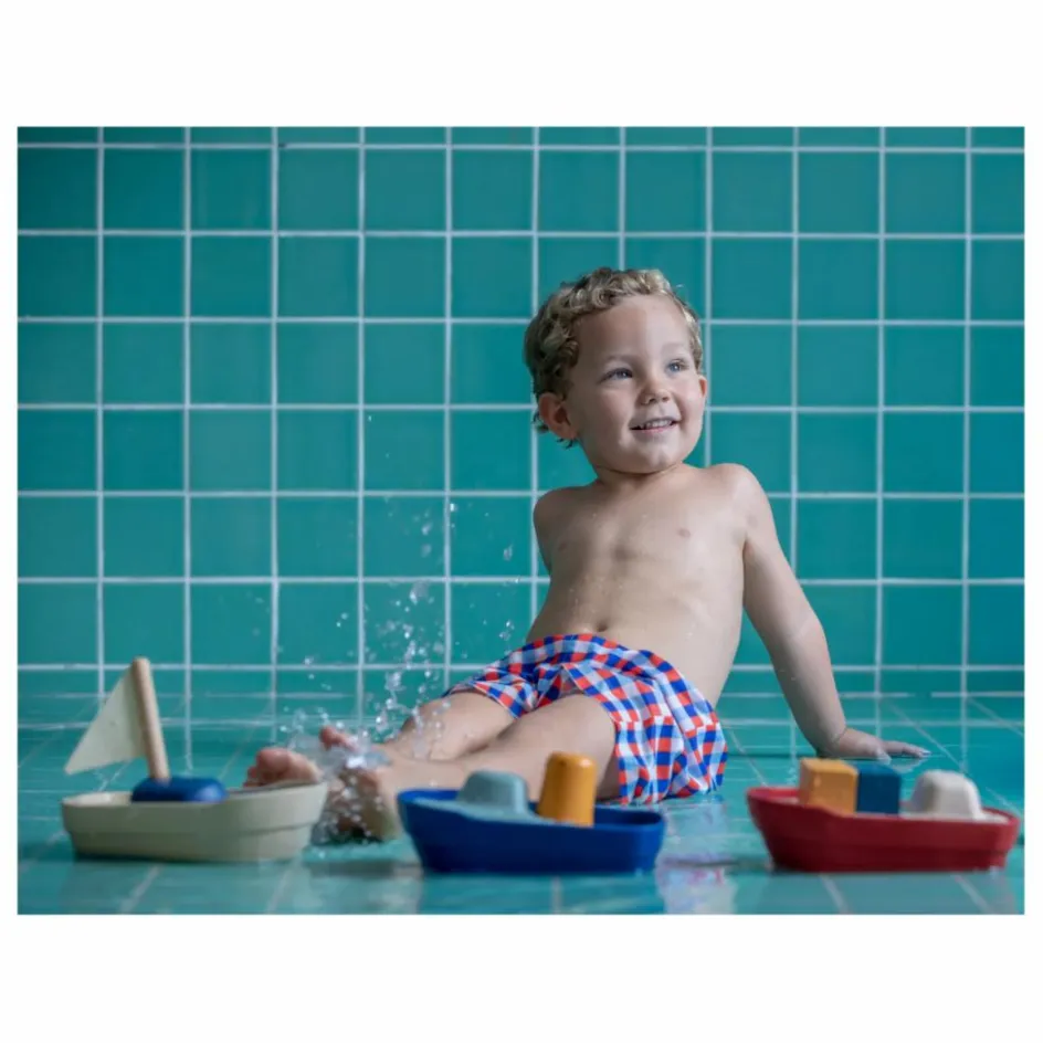 New Plan Toys Bateau en caoutchouc naturel Multicolore