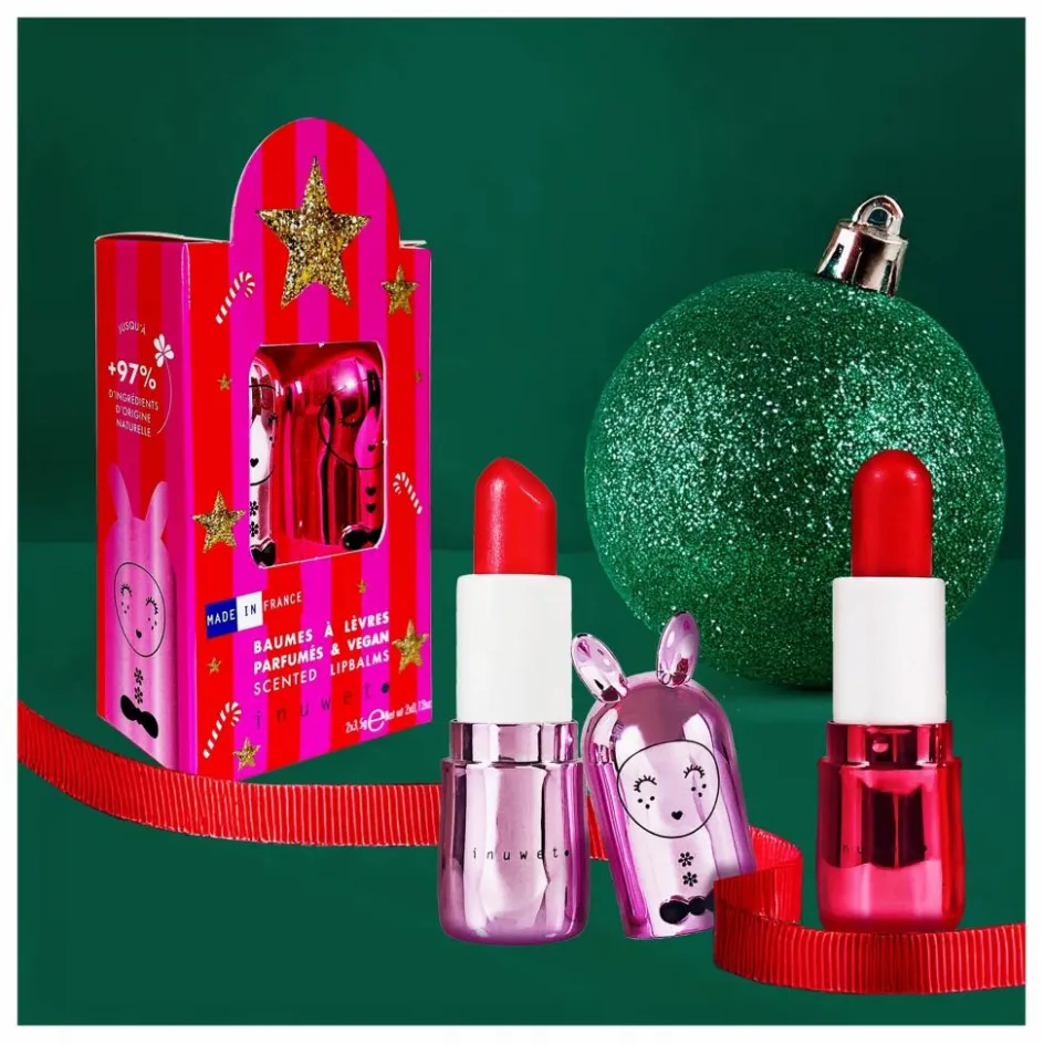 Inuwet Baumes à lèvres Couture Metal - Set de 2|Enfant Soins Du Visage|Coffrets
