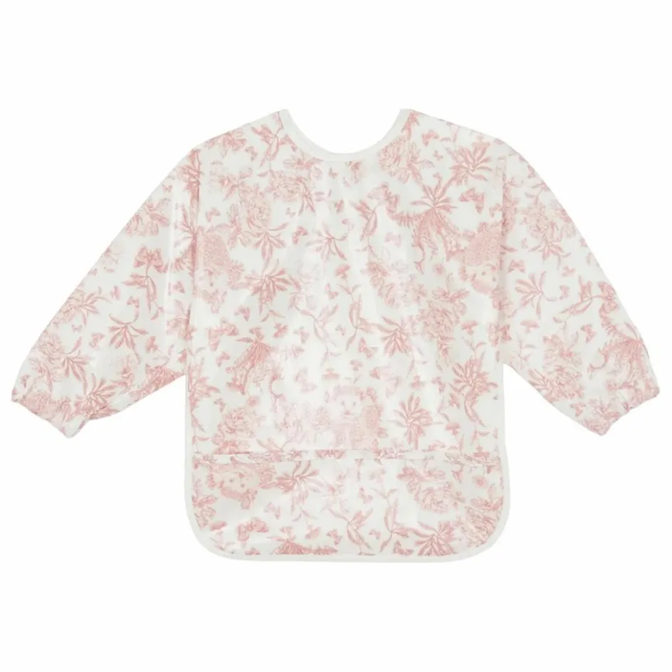 New Tartine et Chocolat Bavoir à manches enduit Toile de Jouy | Rose pêche