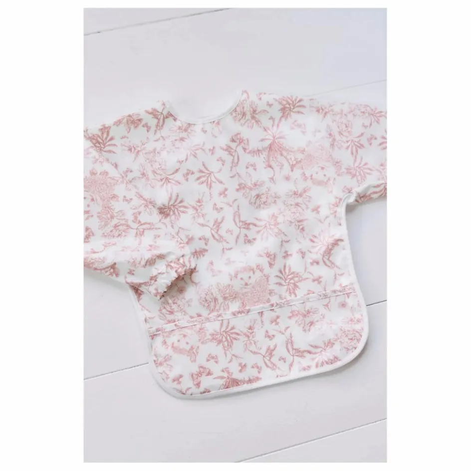 New Tartine et Chocolat Bavoir à manches enduit Toile de Jouy | Rose pêche