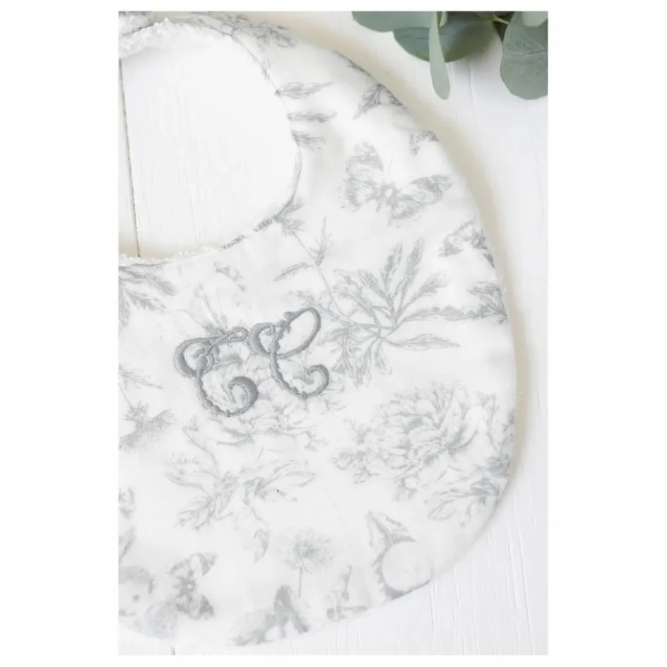 Clearance Tartine et Chocolat Bavoir Toile de Jouy | Gris