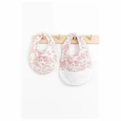 Sale Tartine et Chocolat Bavoir Toile de Jouy | Rose pêche