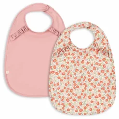 Hot Konges Sløjd Bavoirs à volants Kaluka - Set de 2 | Rose