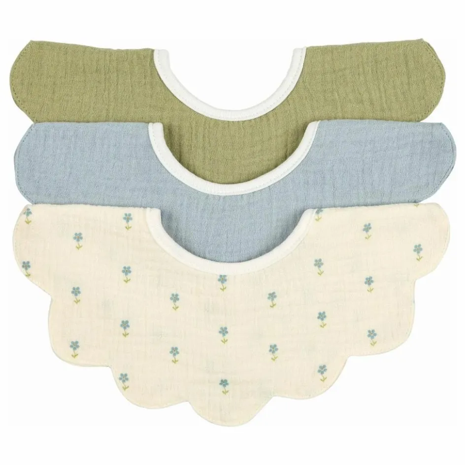 Soft Spot Bavoirs pétale Periwinkle en coton bio - Set de 3 || Bavoirs|Puériculture