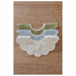 Soft Spot Bavoirs pétale Periwinkle en coton bio - Set de 3 || Bavoirs|Puériculture
