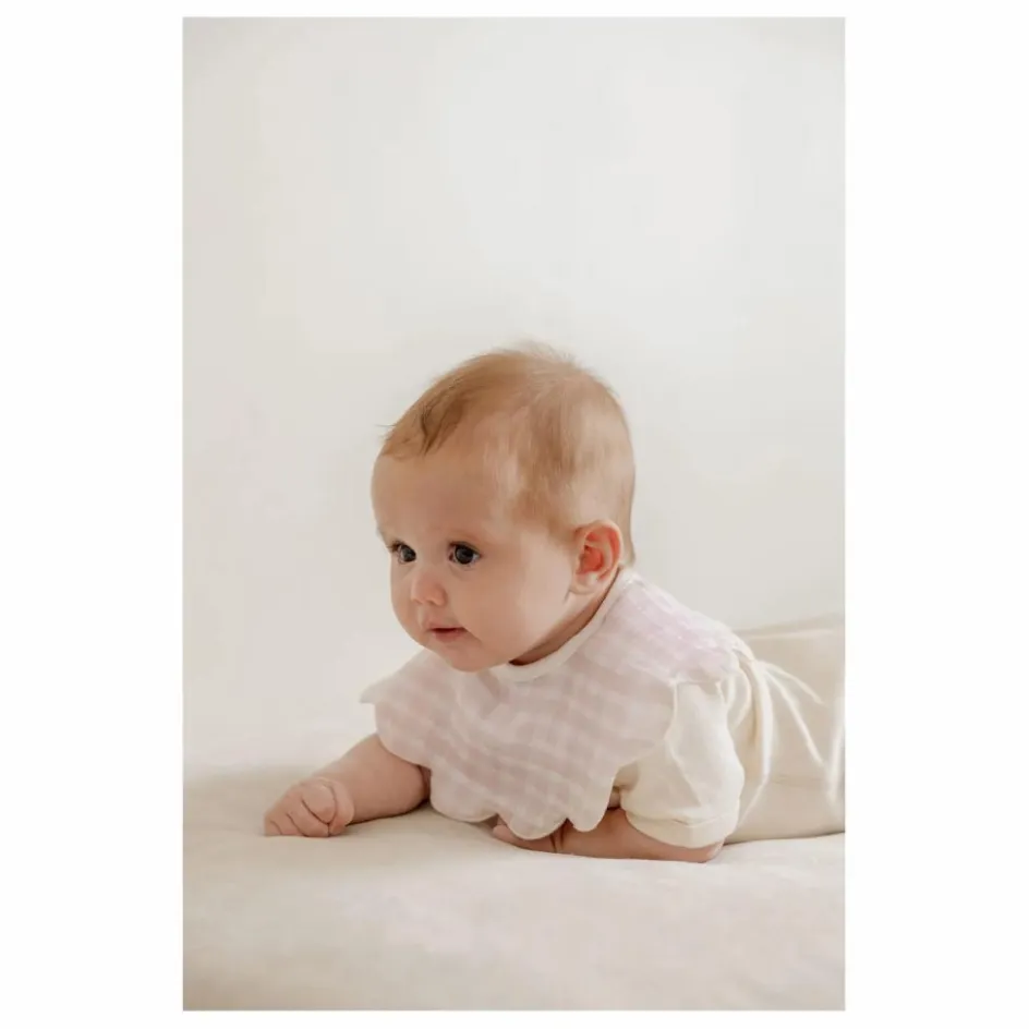 Sale Soft Spot Bavoirs pétale Rosewater en coton bio - Set de 3 | Rose pâle