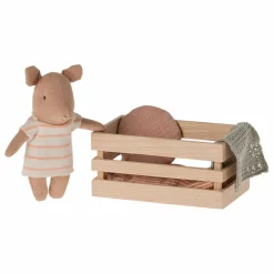 Maileg Maisons De Poupées*Bébé cochon dans sa caissette - Fille