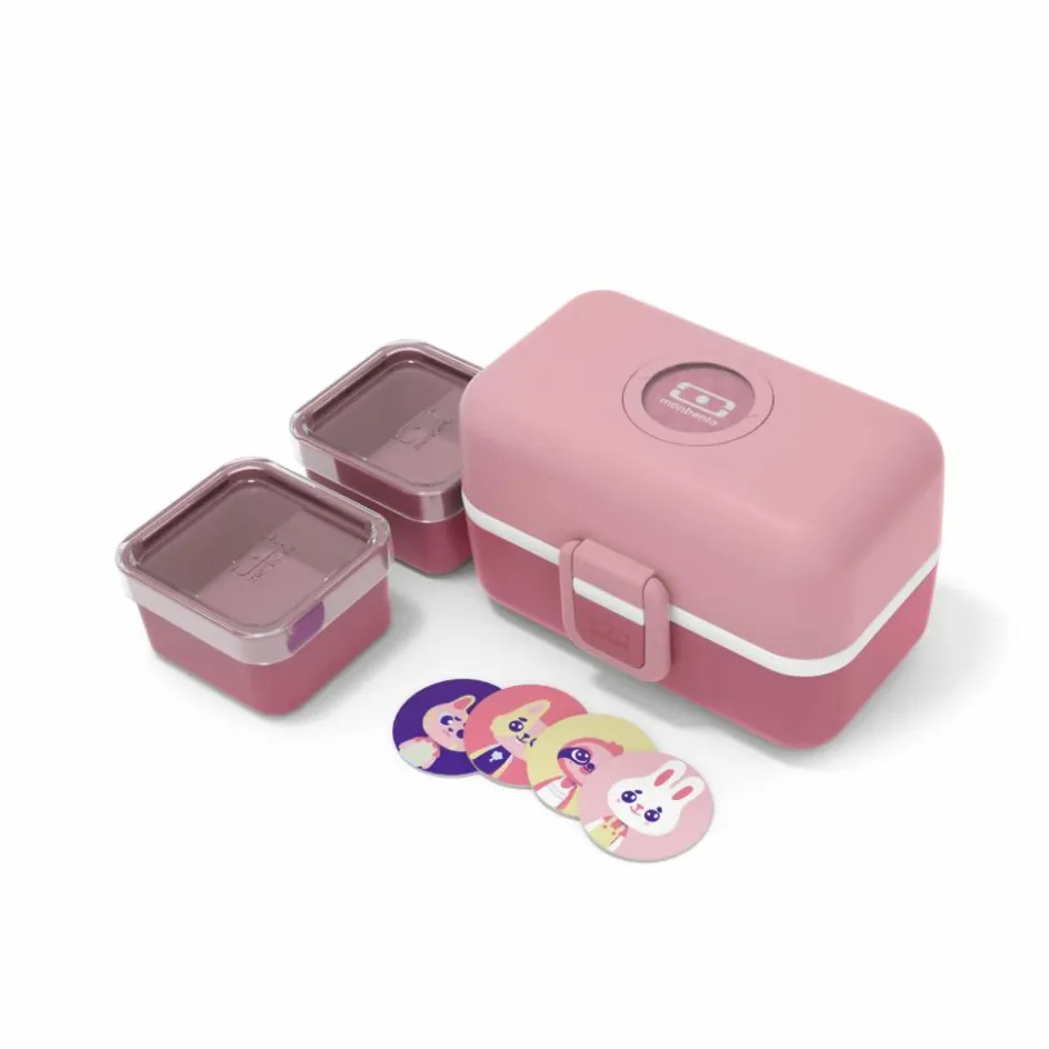New Monbento Bento enfant modulable 3 compartiments MB Tresor | Vieux Rose