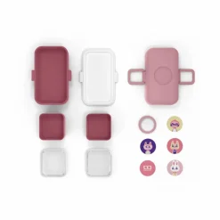 New Monbento Bento enfant modulable 3 compartiments MB Tresor | Vieux Rose