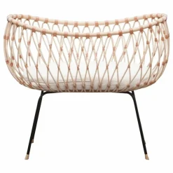 Bermbach Handcrafted Berceau Emil en rotin - Liens cuir| Berceaux|Lits Bébé