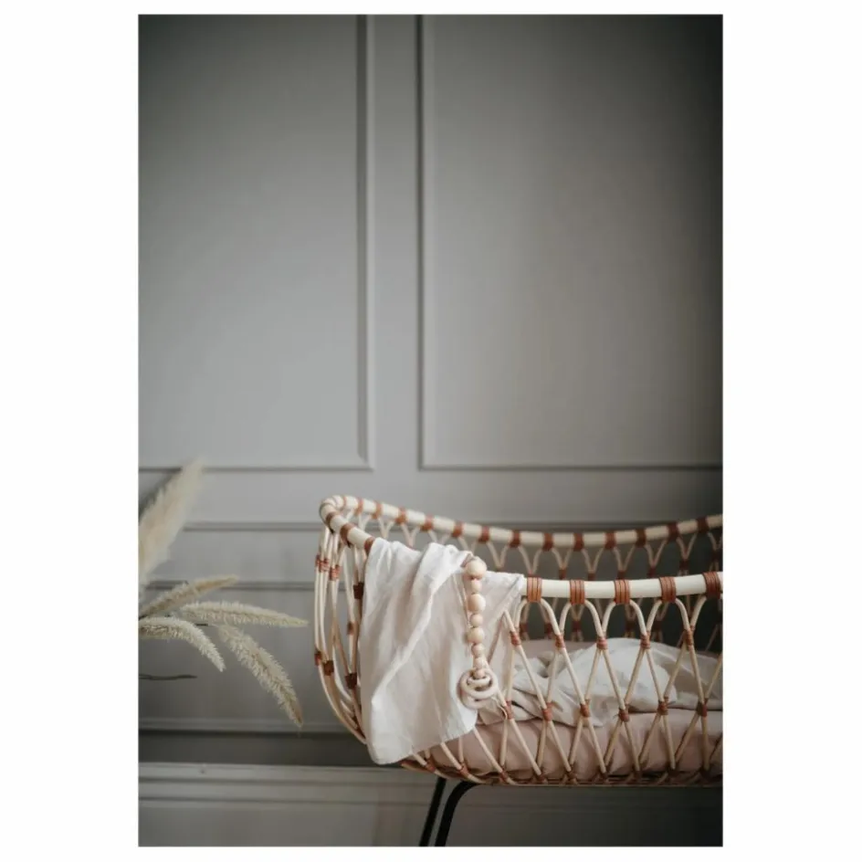 Bermbach Handcrafted Berceau Emil en rotin - Liens cuir| Berceaux|Lits Bébé