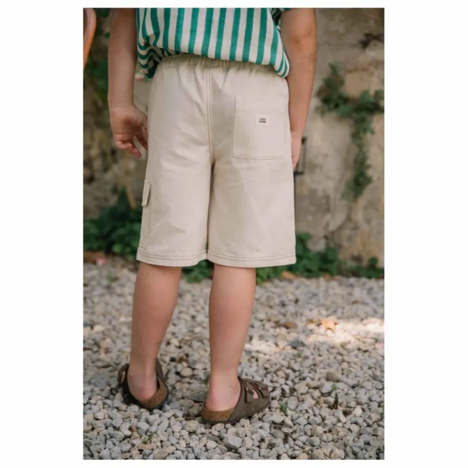 Hot Studio Bohème Bermuda Cargo Coton Bio | Ecru