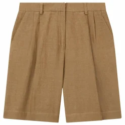 Clearance Pomandère Bermuda Lin et Coton | Taupe