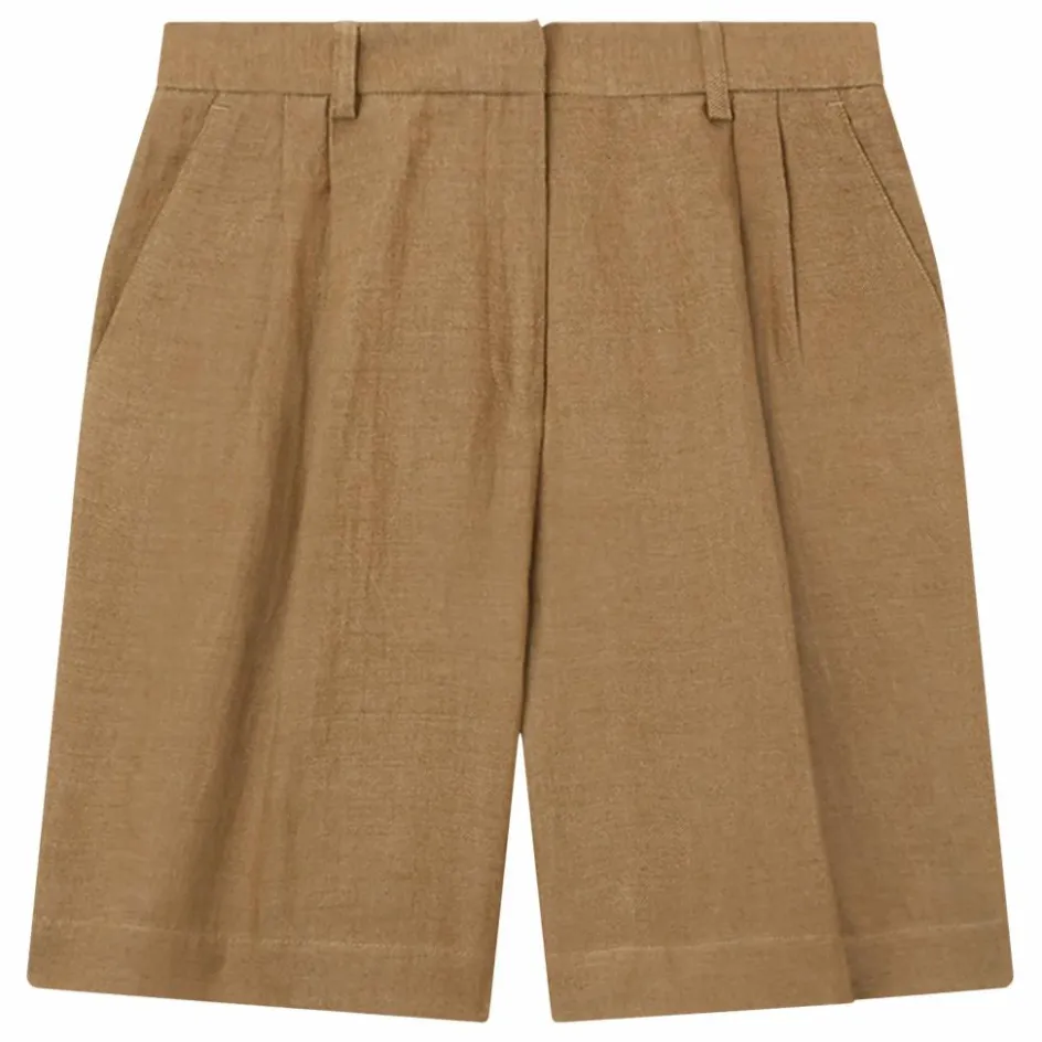 Clearance Pomandère Bermuda Lin et Coton | Taupe