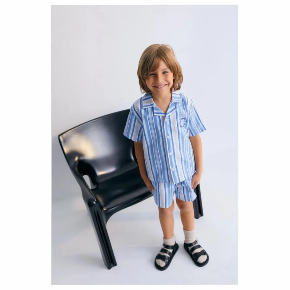 Clearance the new society Bermuda Rayures Tebas | Bleu ciel