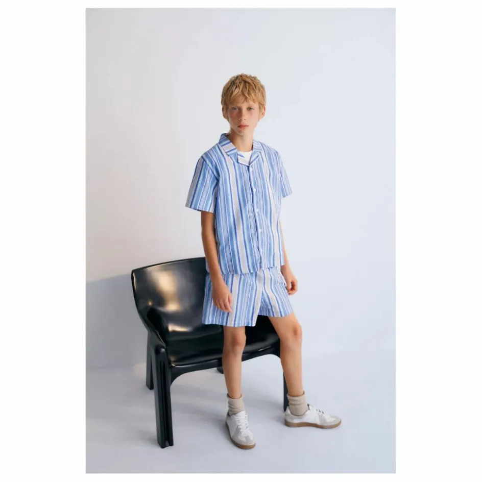 Clearance the new society Bermuda Rayures Tebas | Bleu ciel