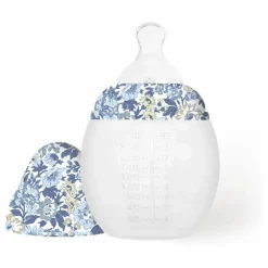Sale Elhée Biberon en silicone médical et tétine physiologique Honey Dew - x Liberty | Bleu