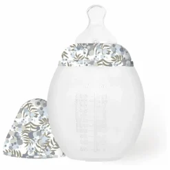 Online Elhée Biberon en silicone médical et tétine physiologique Mimosa Field - x Liberty | Bleu ciel