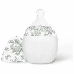 Elhée Biberon en silicone médical et tétine physiologique Toile de Jouy - x Tartine et Chocolat | Gris