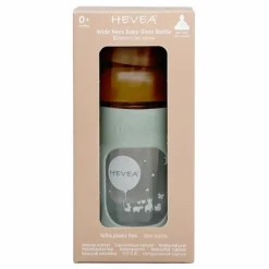 Hevea Biberon en verre à col large avec housse de protection Débit lent || Biberons|Puériculture