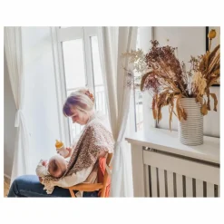 Clearance Hevea Biberon en verre à col large avec housse de protection Débit lent | Rose poudré