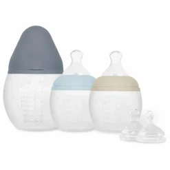Elhée Biberons|Puériculture*Biberons en silicone médical et tétine physiologique Bestie - Set de 3 |