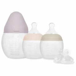 Outlet Elhée Biberons en silicone médical et tétine physiologique Buddy - Set de 3 | Nude