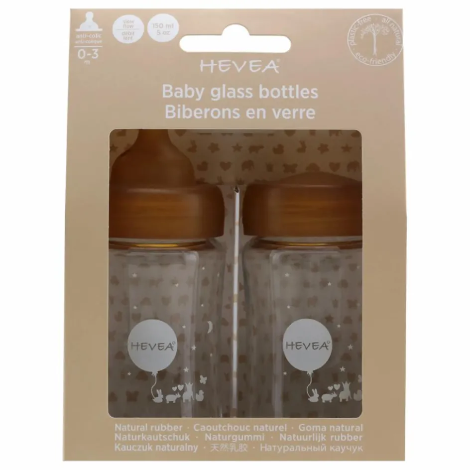 Biberons en verre à col large Débit lent - Lot de 2 Biberons|Puériculture
