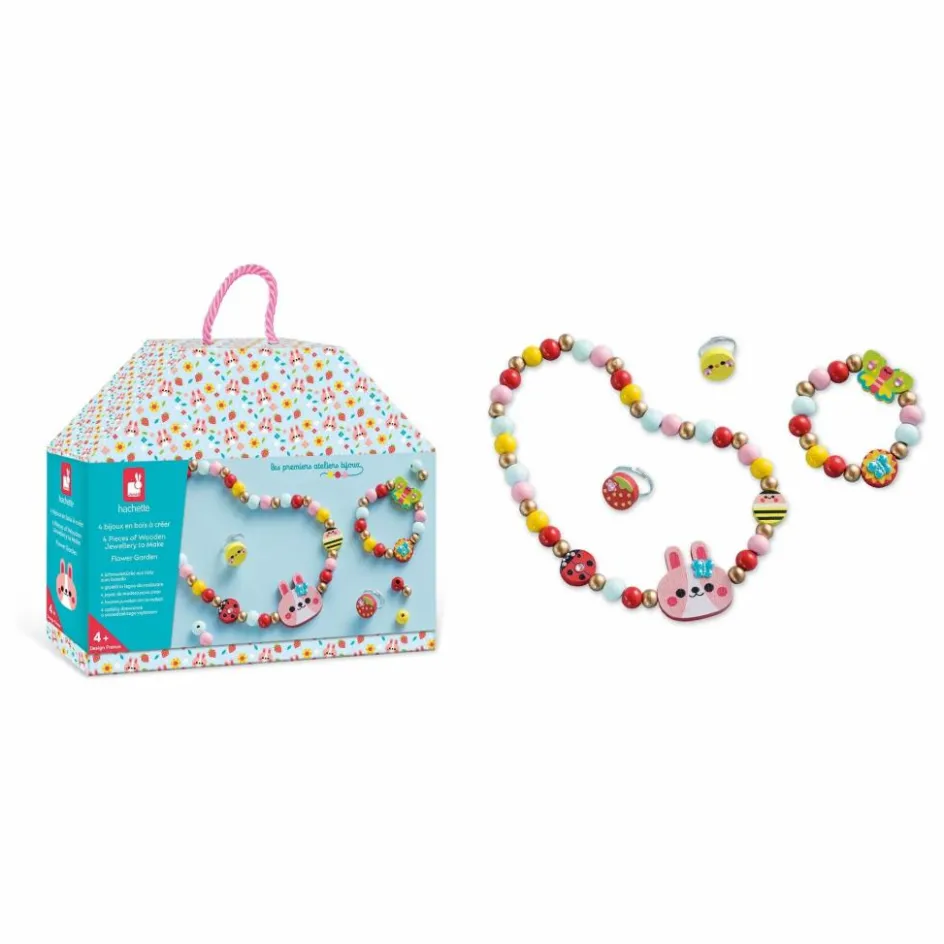 Outlet Janod Bijoux en bois Fleur à créer - x Hachette Multicolore