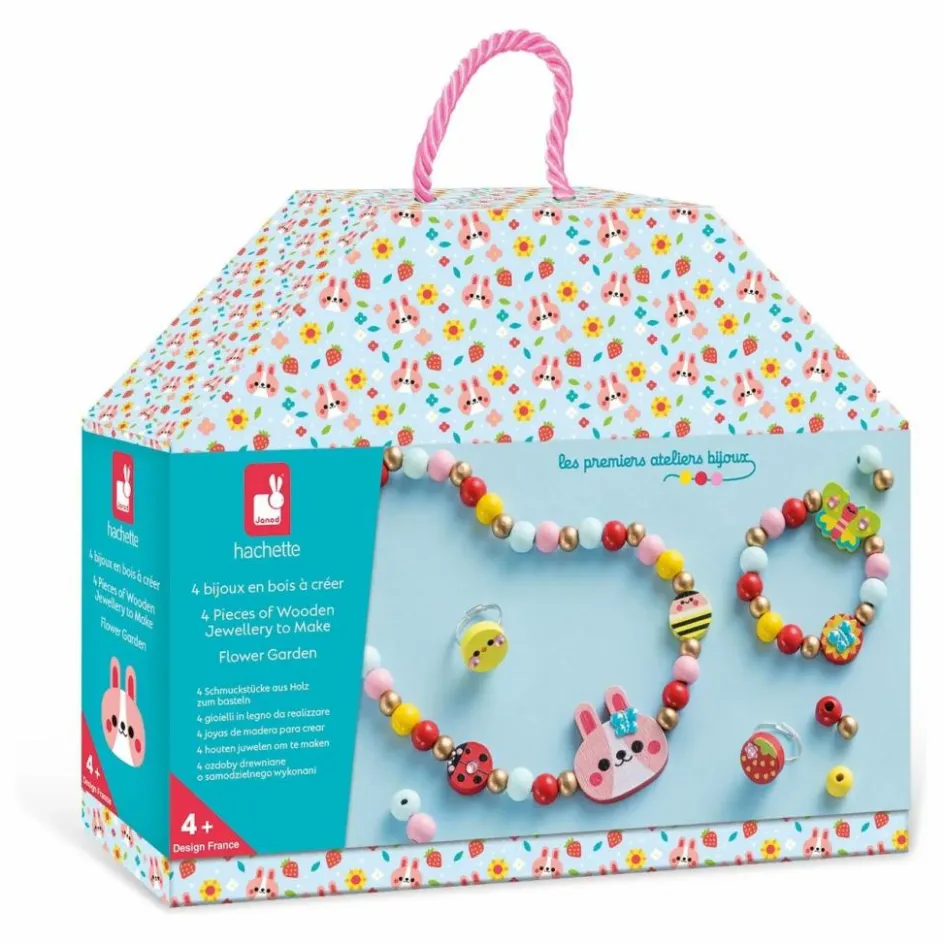 Outlet Janod Bijoux en bois Fleur à créer - x Hachette Multicolore