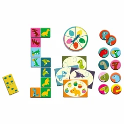 Djeco Bingo Mémo Domino Dinosaures| Jeux Éducatifs