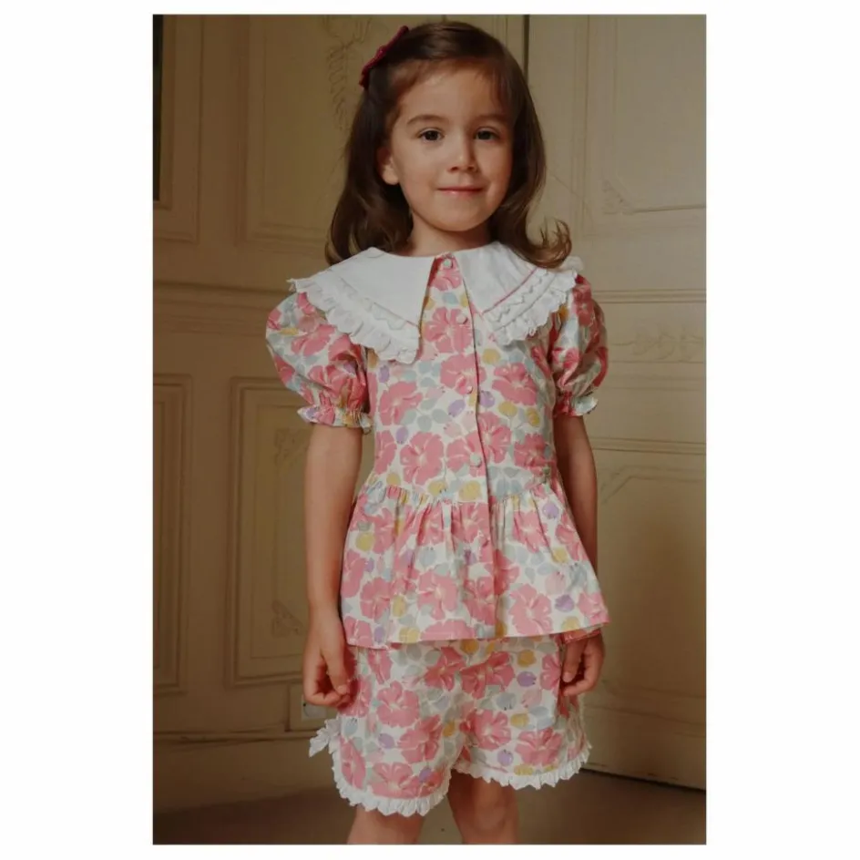 Discount Blouse à Col Cœur Coton Bio | Enfant Blouses, T-Shirts|Blouses, T-Shirts