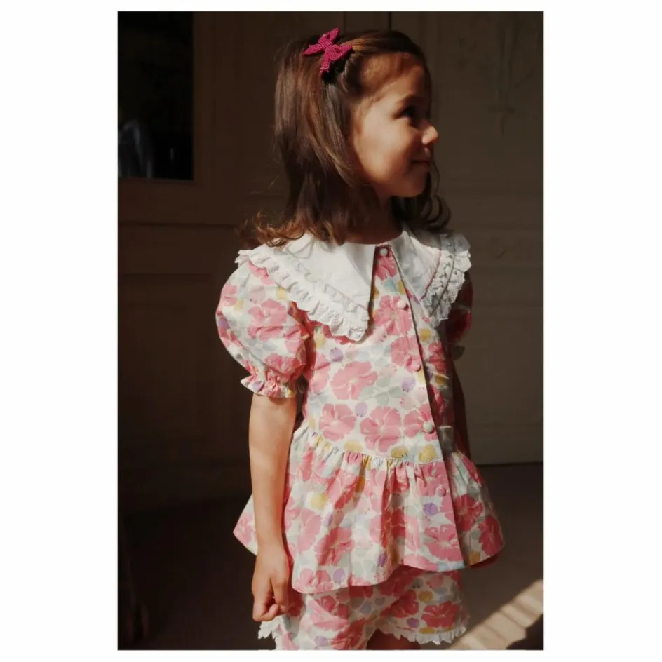 Discount Blouse à Col Cœur Coton Bio | Enfant Blouses, T-Shirts|Blouses, T-Shirts