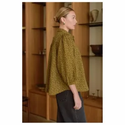 Sale Blouse Appoline Mini Léopard Double Gaze de Coton - Collection Femme | Femme Blouses, Chemises