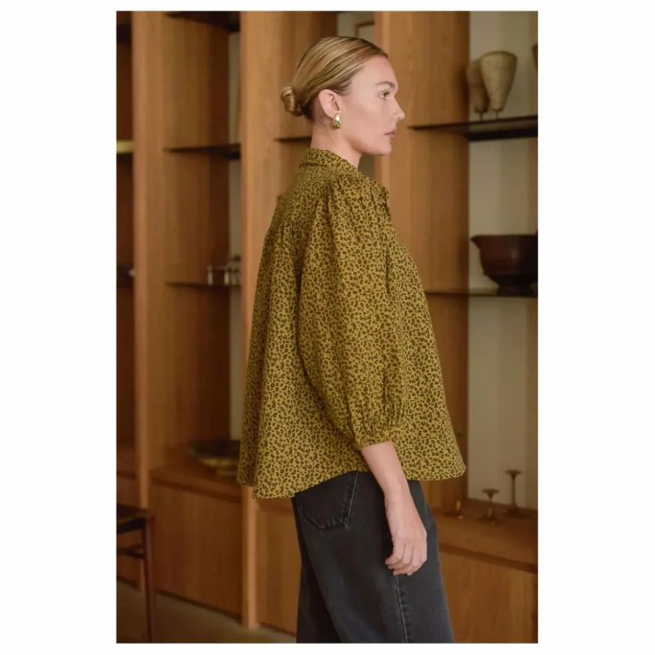 Sale Blouse Appoline Mini Léopard Double Gaze de Coton - Collection Femme | Femme Blouses, Chemises