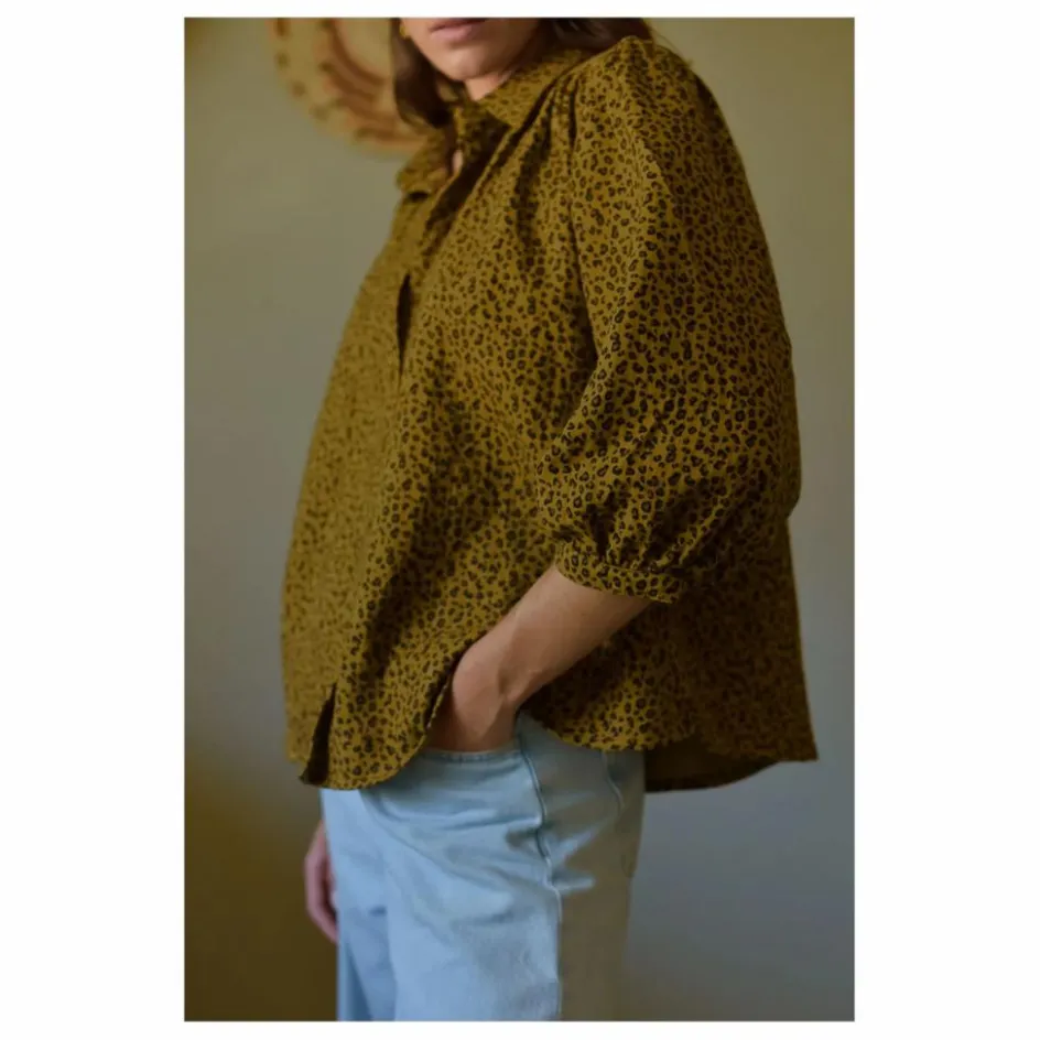 Sale Blouse Appoline Mini Léopard Double Gaze de Coton - Collection Femme | Femme Blouses, Chemises