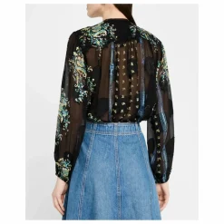 Hot Ulla Johnson Blouse Aster Soie | Bleu nuit