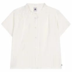 New Petit Bateau Blouse Bichou Popeline Coton Bio | Blanc