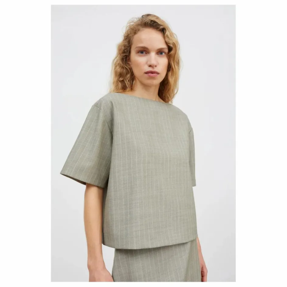 Femme Skall Studio Blouses, Chemises*Blouse Blond Rayée Laine |