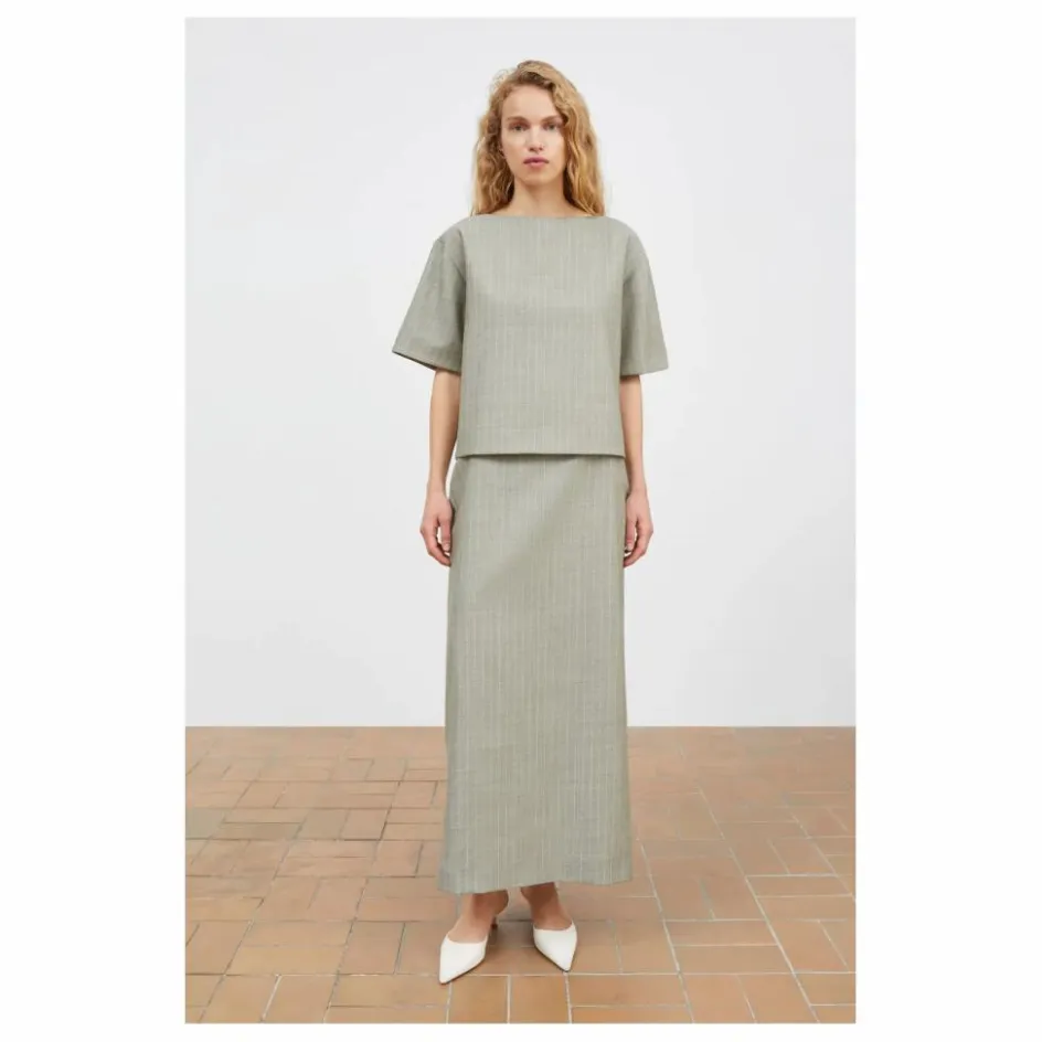 Femme Skall Studio Blouses, Chemises*Blouse Blond Rayée Laine |