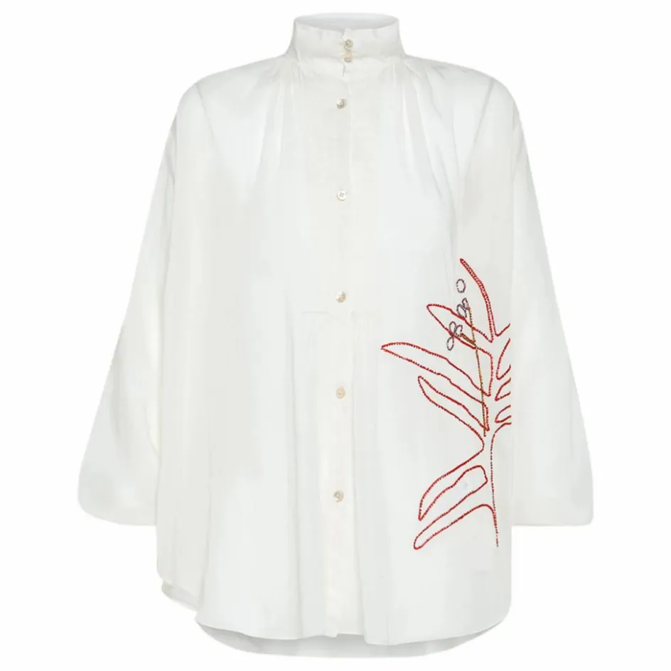 Femme Forte Forte Blouses, Chemises*Blouse Brodée Bohémienne Coton et Voile de Soie |
