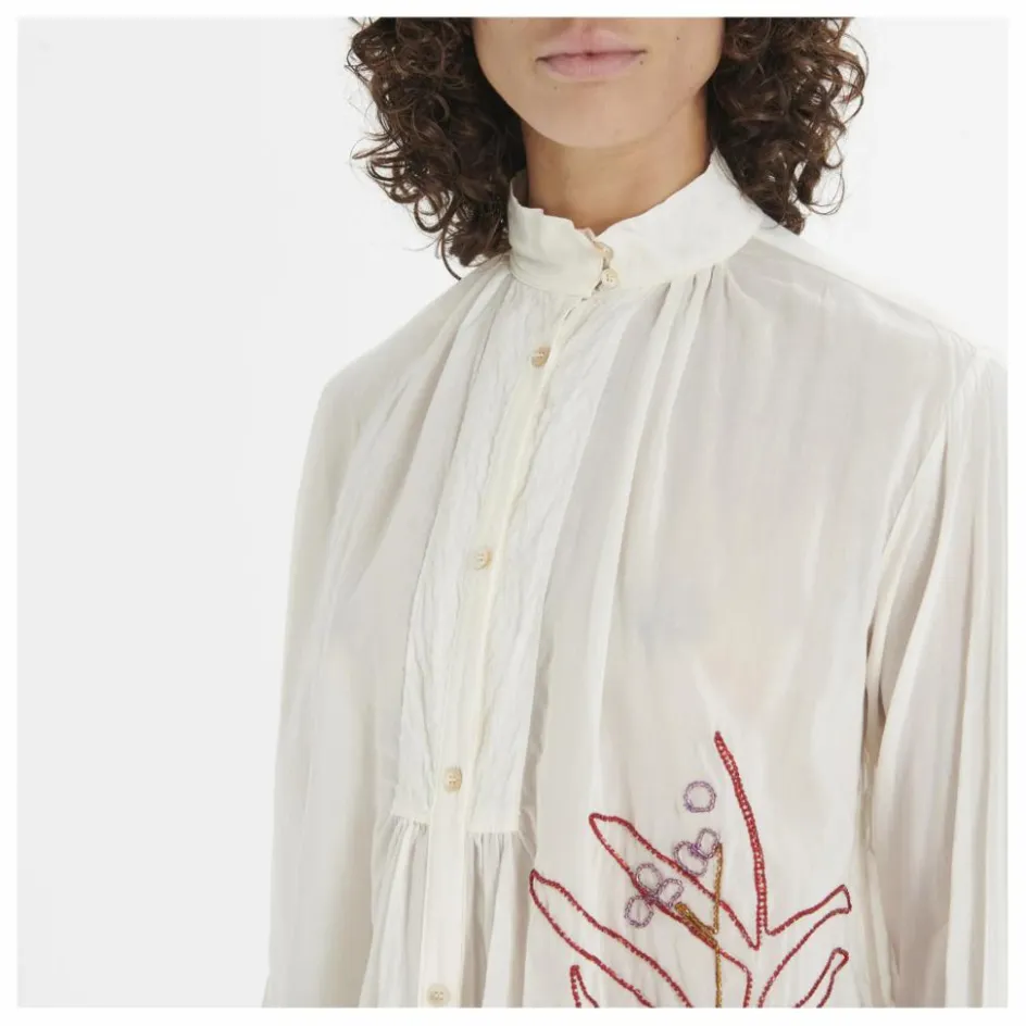 Femme Forte Forte Blouses, Chemises*Blouse Brodée Bohémienne Coton et Voile de Soie |