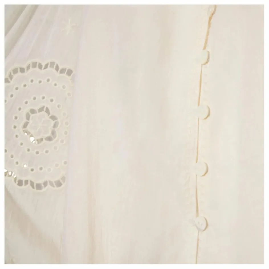 Sale Alma Deia Blouse Brodée en Coton Bio | Blanc cassé